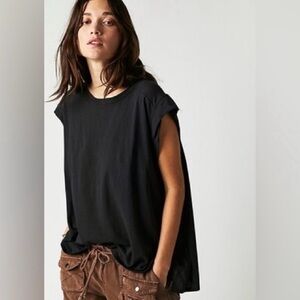 Free People We The Free Naomi Tee in Black NWT Size Small